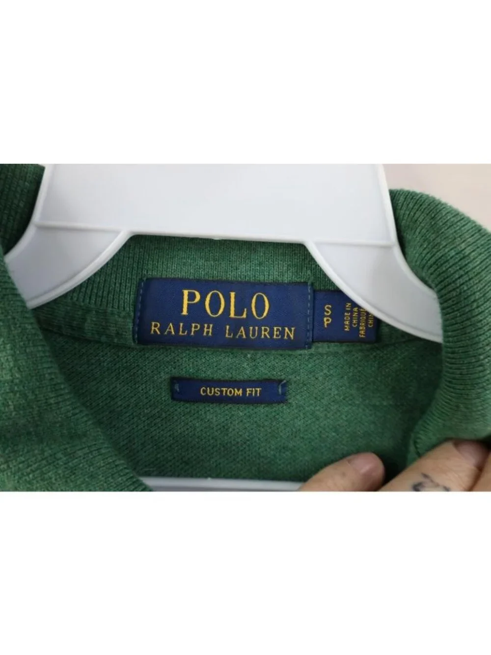Vtg Y2K Ralph Lauren Mens Small Custom Fit Pique Cotton Golf Polo Shirt Green